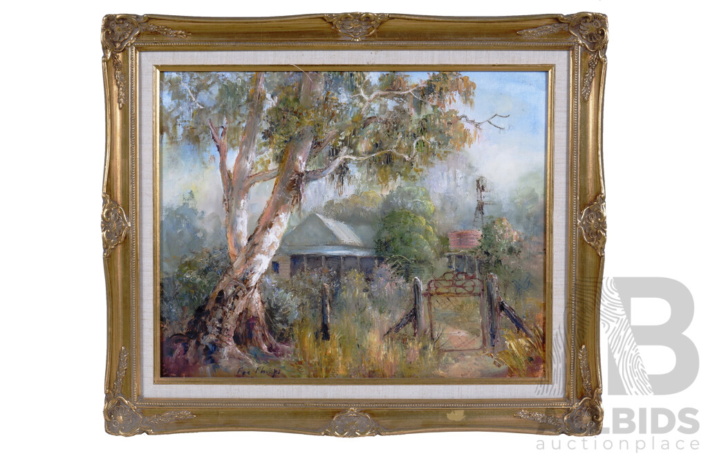 Two Australian Landscape Paintings, Signed F. Phillips & Helen .W (2)