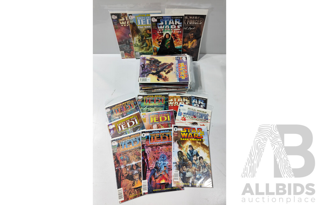 Collection of Star Wars Comics From Dark Horse in Protective Sleeves