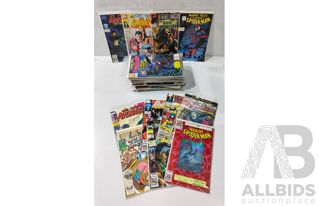Collection of Marvel Comics Including the Punisher, Amazing Spiderman, Transformers and More