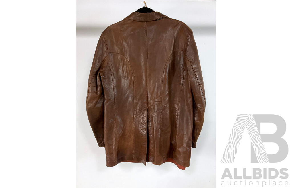 Retro Brown Leather Mens Jacket