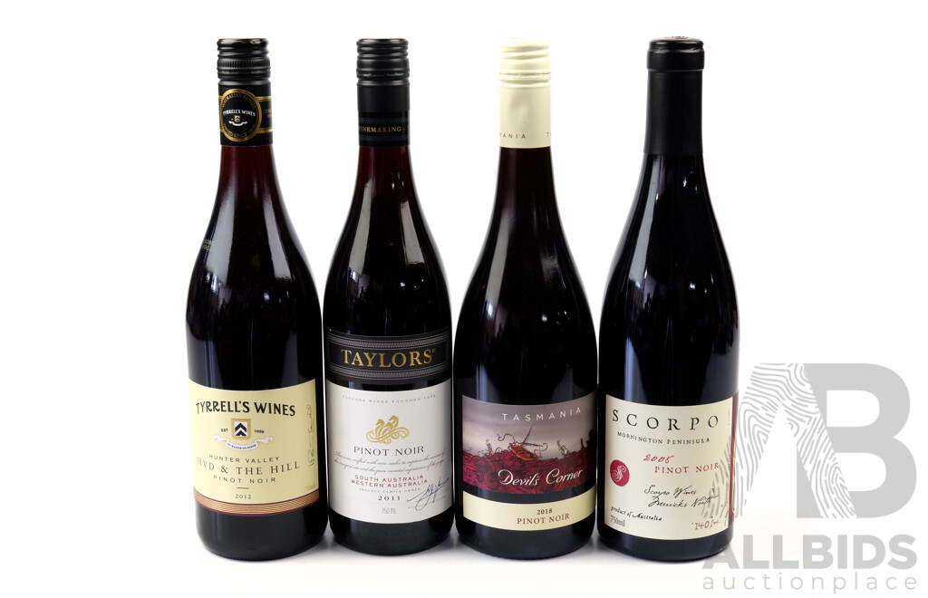 Collection of 4 Australian Pinot Noir 750ml Bottles