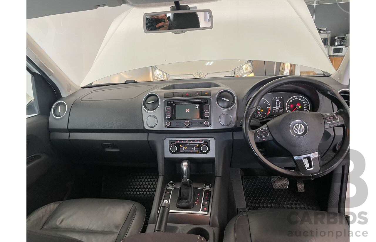 7/2014 Volkswagen Amarok Tdi420 (4x4) 2H MY14 Dual Cab Utility White 2.0L