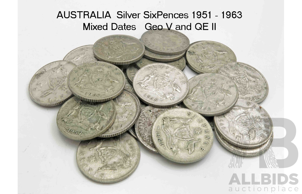 AUSTRALIA: Silver Sixpences : 1951-1963