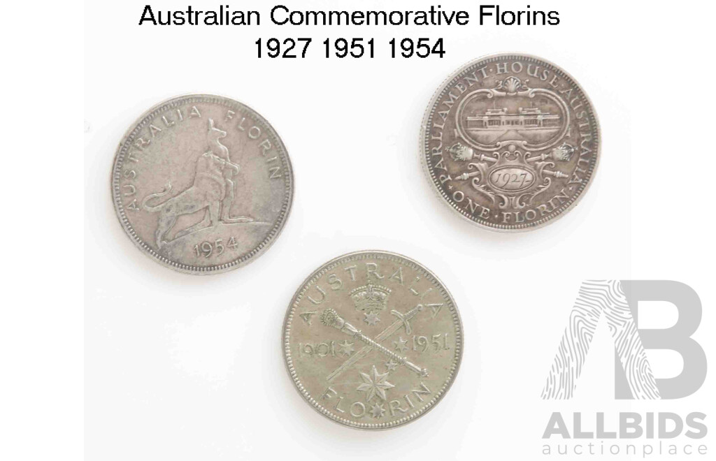AUSTRALIA: Set of 3 Commemorative Florins