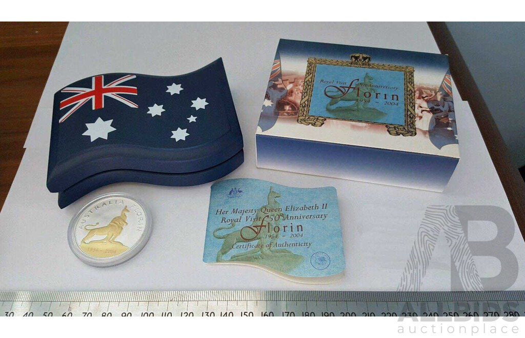 AUSTRALIA: 2004 Royal Visit $1 PROOF 999 SILVER