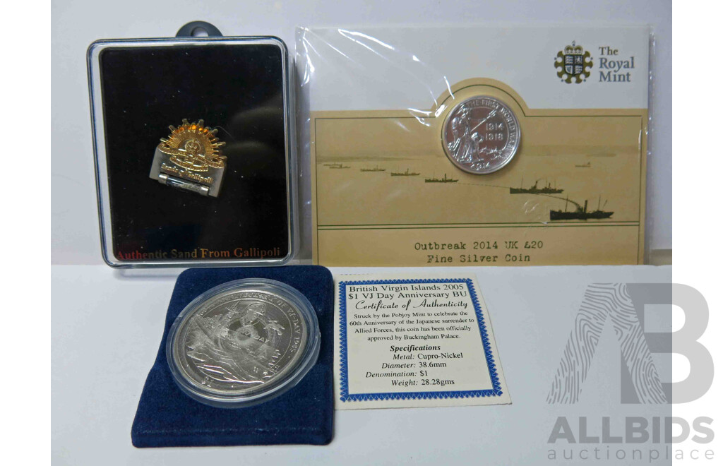 Military Memorabilia: Coins & Pin