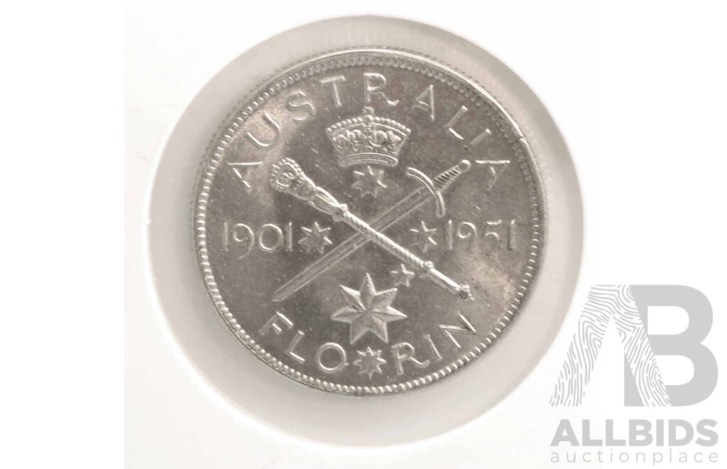 AUSTRALIA: Silver Florin 1901-51 Jubilee