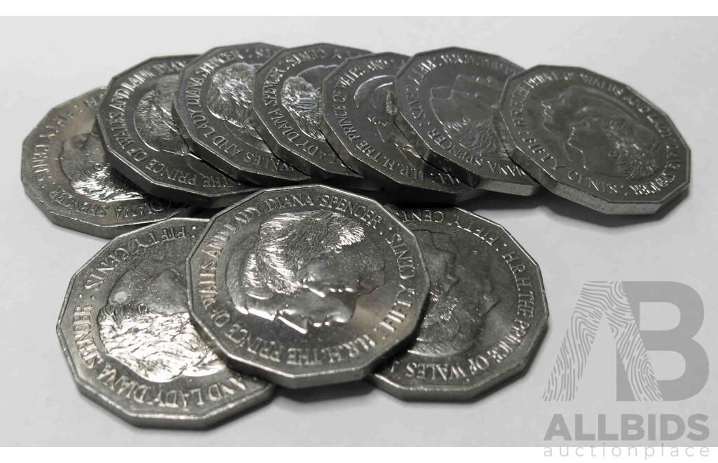 AUSTRALIA: 1981 50 cents Commemorative Coins (x10)