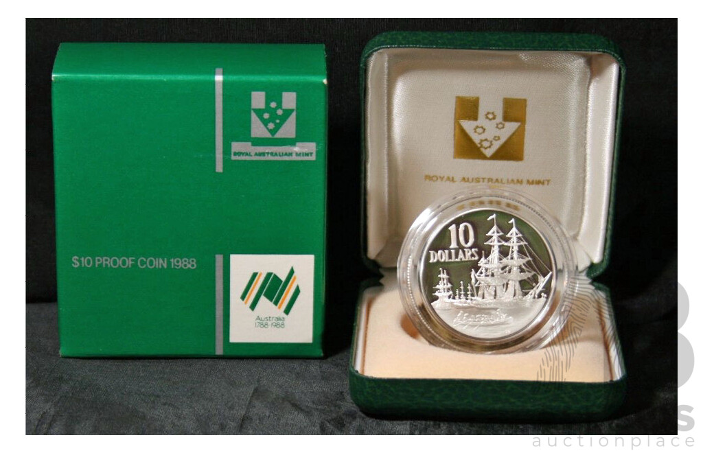 AUSTRALIA: 1788-1988 Bi-centennial $10 PROOF Coin