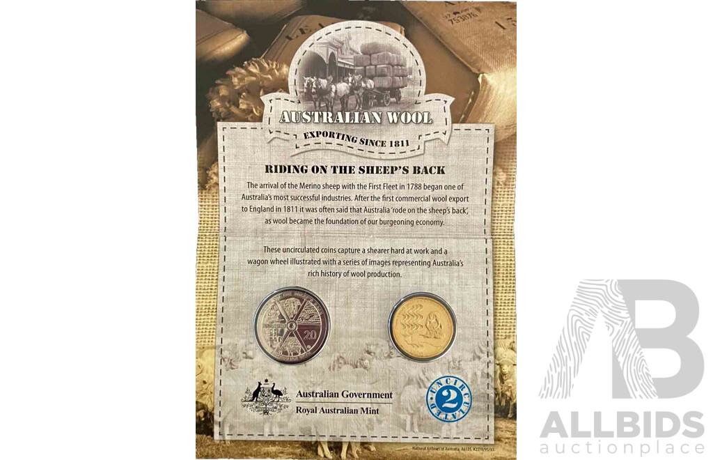 AUSTRALIA: 2011 Two Coin Set - 200 Years of Australian Wool Exporting