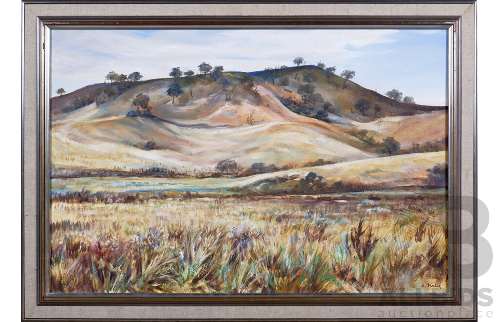 Elizabeth Kalix (20th Century, Hungarian/Australian), Landscape, Oil on Canvas on Board