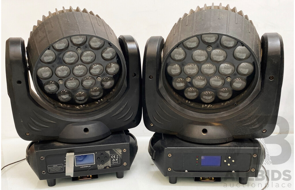 Led Zoom LED RGBW Moving Head Spot Lights W/ Encore Road Case