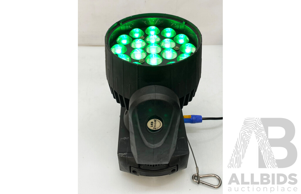 Led Zoom (LED HALO ZOOM19) LED RGBW Moving Head Spot Lights W/ Encore Road Case