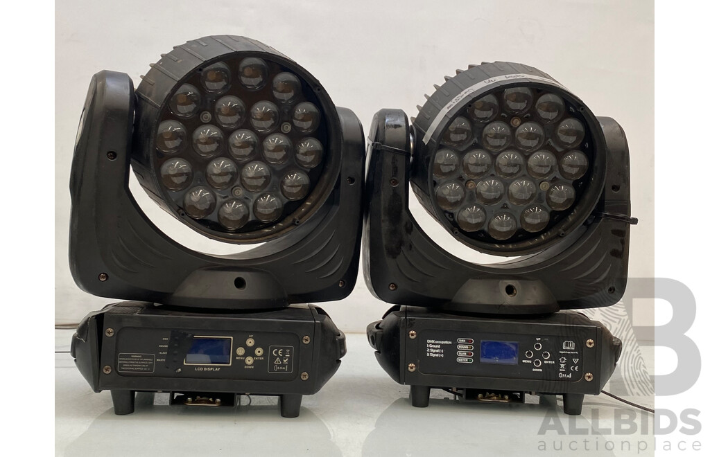 Led Zoom LED RGBW Moving Head Spot Lights W/ Encore Road Case