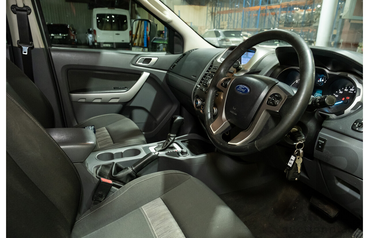 12/2014 Ford Ranger XLT 3.2 (4x4) PX MY15 Dual Cab Trayback Utility Silver Turbo Diesel 3.2L