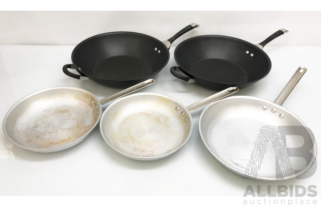 Assorted Cooking Woks and Pans - Lot of 5
