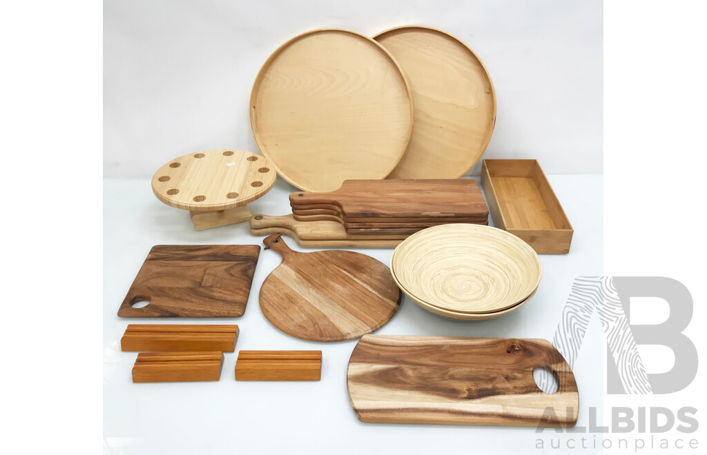 Selection of Assorted Wooden Kitchen Items and Equipment