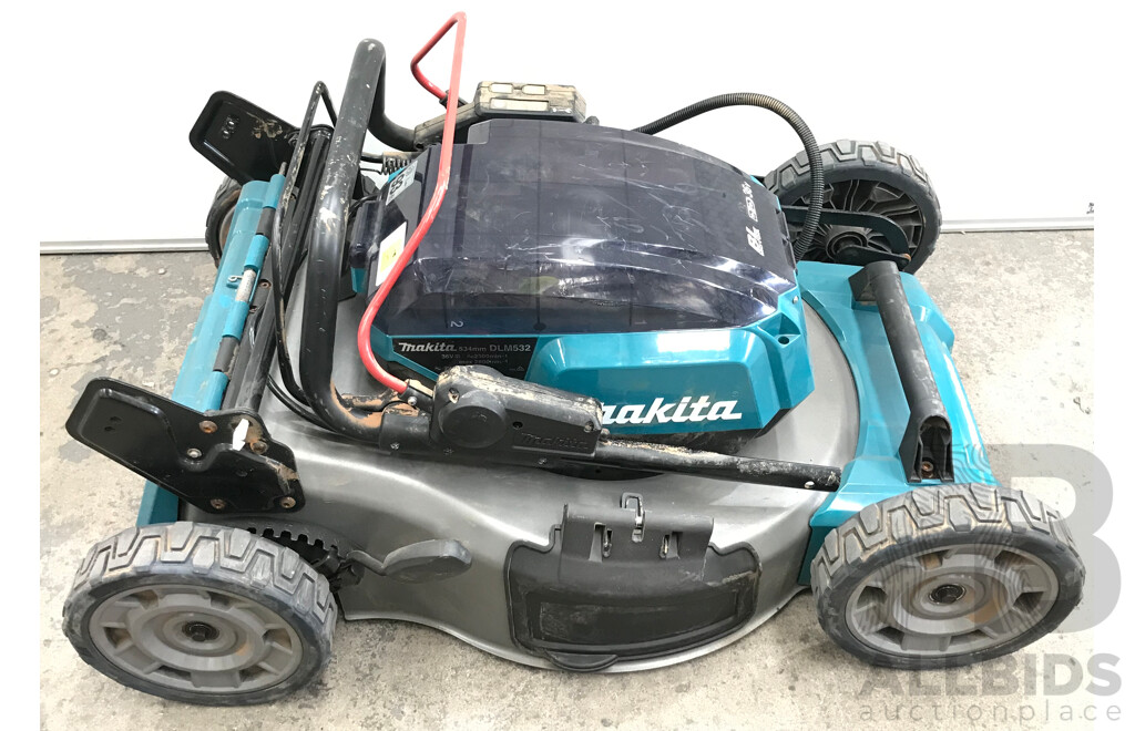 Makita 36 Volt 18V X2 LXT BL Brushless Cordless 53 Cm (21?) Self-Propelled Lawn Mower