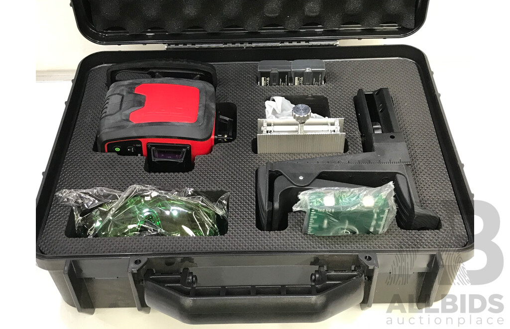 CPI  7.4V 2.6Ah 360º Auto Leveling 4D Sensor Li-Ion Powered Green Beam Line Laser Kit - New