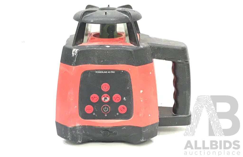 Powerline A3 Pro Red Beam Rotary Laser Level Kit