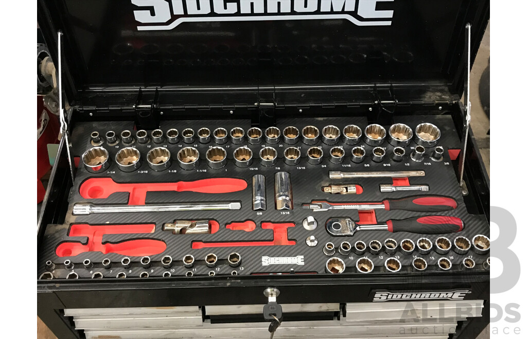 Sidchrome Eight Drawer Tool Chest with Various Sidchrome Tools