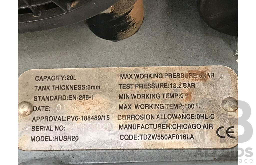 Chicago Air Aluminium Silenced 20L Air Compressor