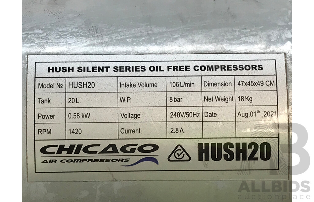 Chicago Air Aluminium Silenced 20L Air Compressor