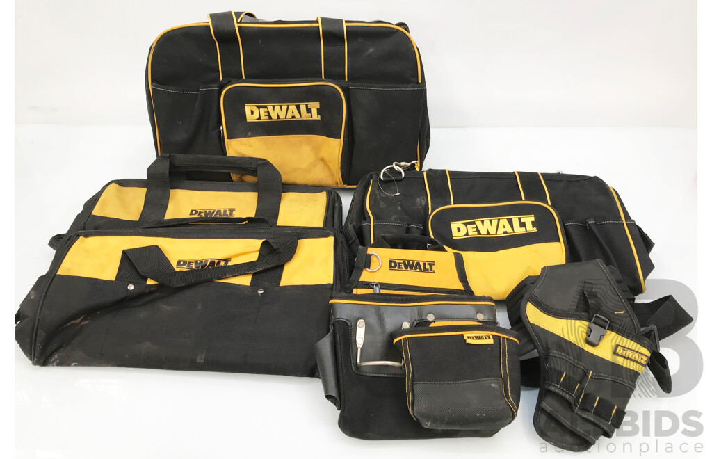 Assorted DeWalt Tool and Work Bags & Accessories - Lot of 6