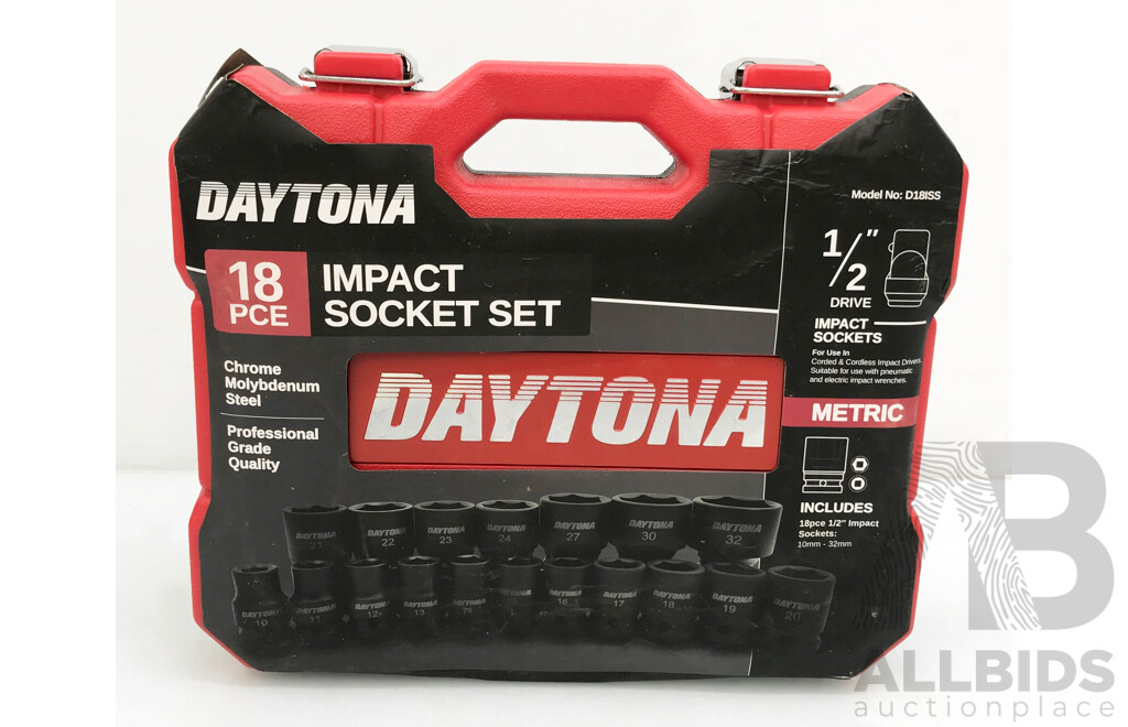 Daytona 18 Piece 1/2 Inch Impact Socket Set