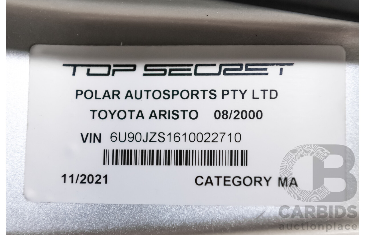 08/2000 Toyota Aristo JZS161 V300 Vertex Edition 4d Sedan Silver Twin Turbo 2JZ 3.0L - 11/2021 Import