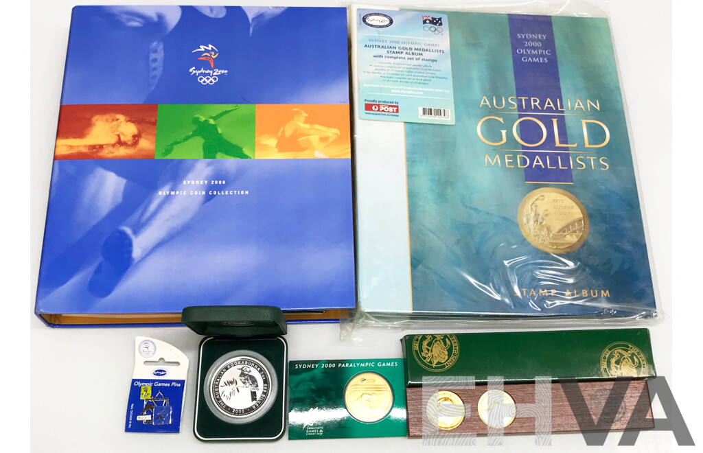 Sydney 2000 Olympics Australian Gold Medallists Stamp Album and Coin Collection