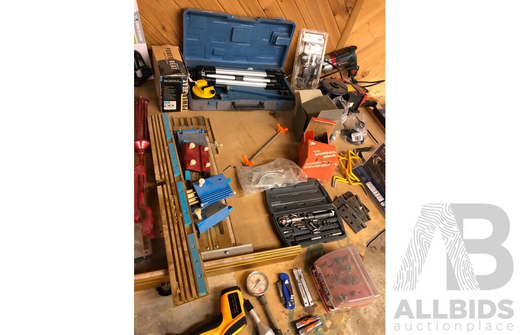 Mixed Assortment of Tools, Rulers, Clamps, Bench Vices and More