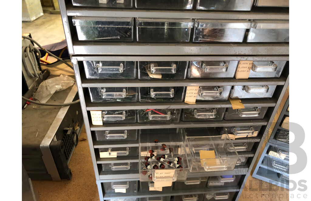 4x Small Fittings Storage Boxes with Approximately 160 Drawers