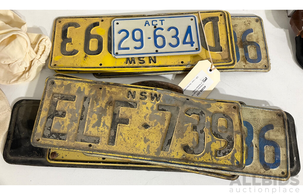 Collection of Eight Used Car Number Plates