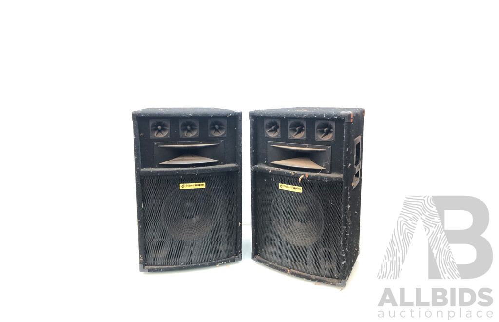 Pair of E-Tunes Supplies PA Speakers