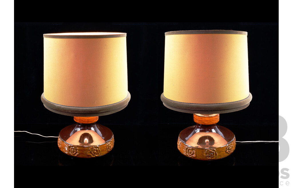 Pair of Oversized Mid Century Ceramic Lamps