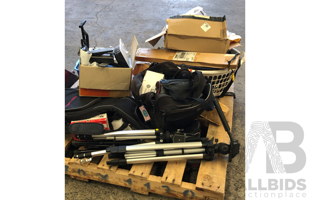 Pallet Lot of Assorted Camera, Musical, Audio and Various Other Items