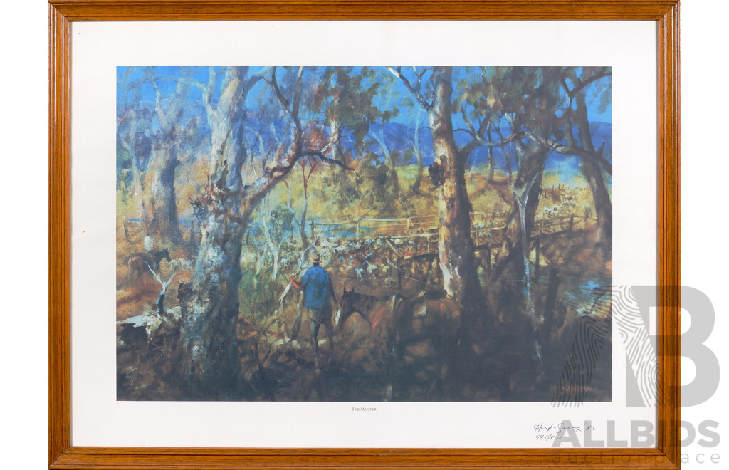 Framed Limited Edition Hugh Sawrey Print, 'The Muster'
