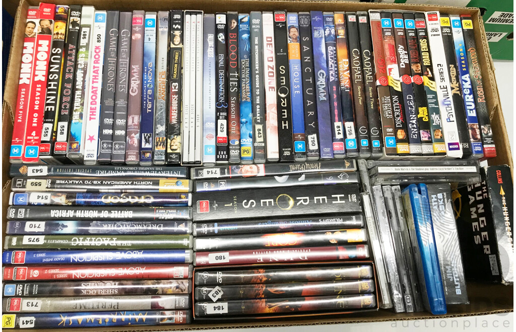 Bulk Lot of Assorted DVDs/Blu-Rays and VCDs Including Several Sci-Fi Series