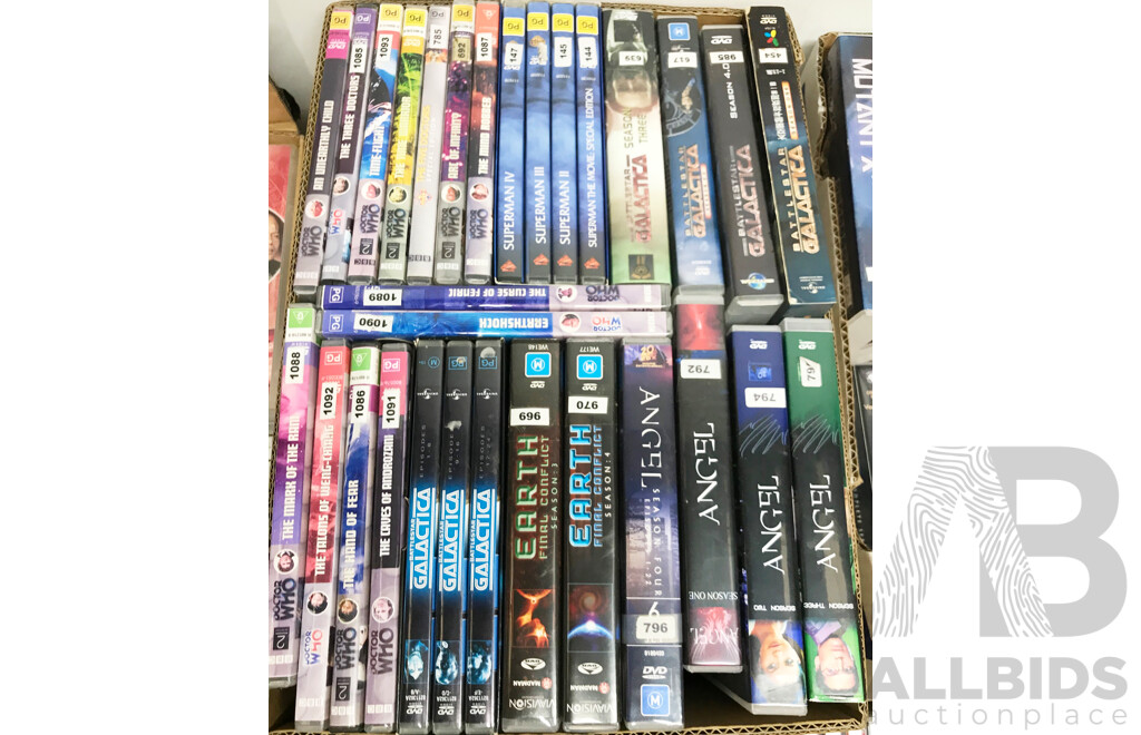 Bulk Lot of Assorted DVDs/Blu-Rays and VCDs Including Several Sci-Fi Series