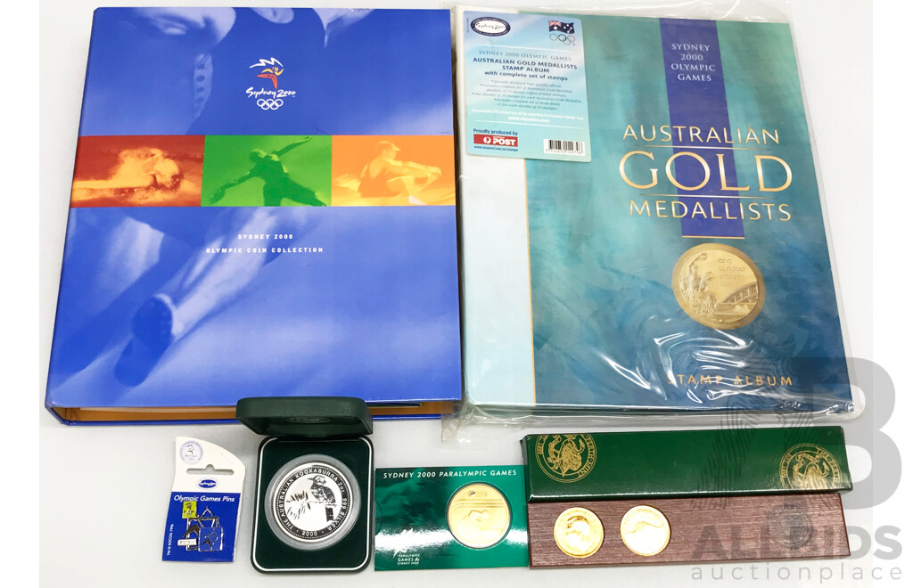 Sydney 2000 Olympics Australian Gold Medallists Stamp Album and Coin Collection