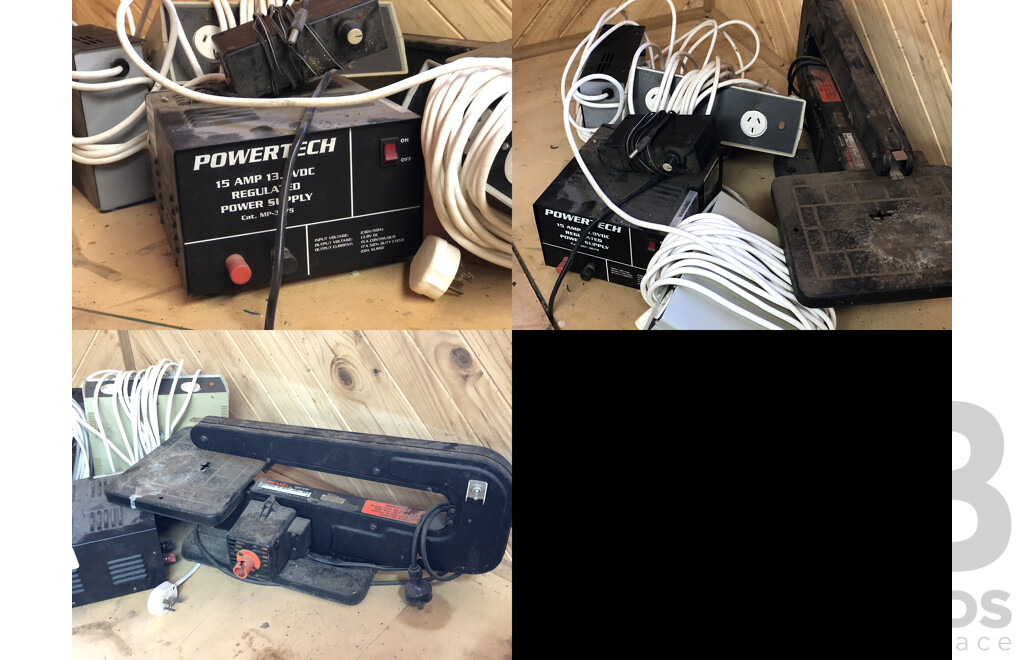 Dremel 576 Bandsaw,  Powertech 15 AMP Regulated Power Supply and Other Power Supply Boxes