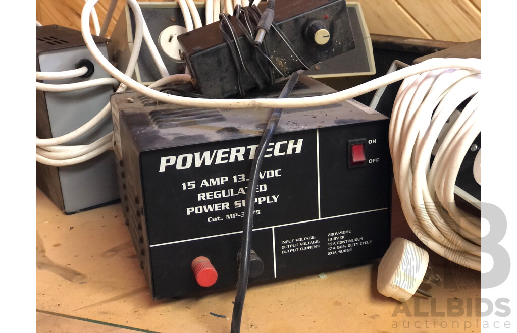Dremel 576 Bandsaw,  Powertech 15 AMP Regulated Power Supply and Other Power Supply Boxes