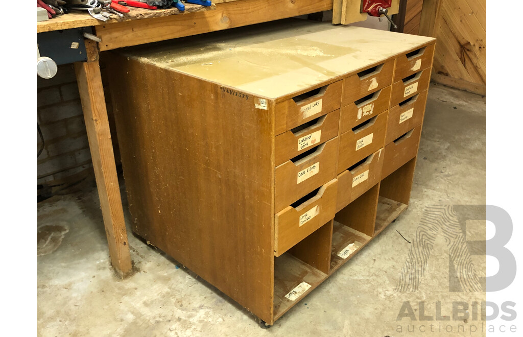 Wooden Portable Storage Pigeon Holes and Drawers