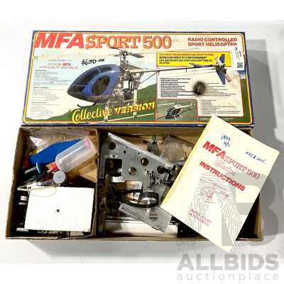 Vintage MFA Sport 500 Remote Controlled Helicopter for Repair or Restoration