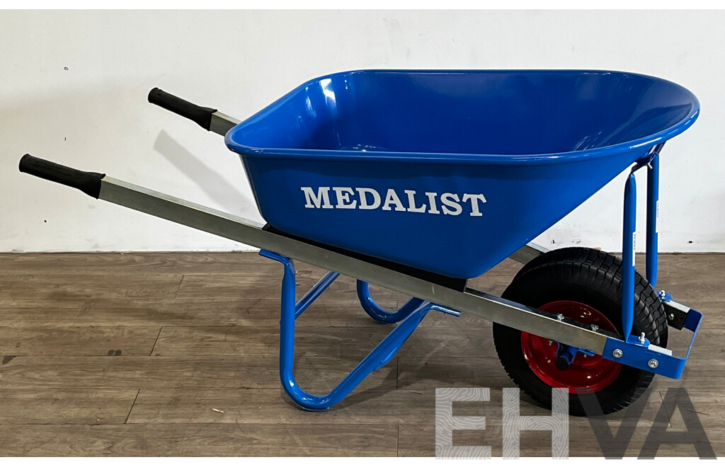 MEDALIST 100-Litre Builders Steel Tray Wheelbarrow - ORP $399.00