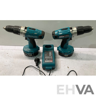 MAKITA (8444D) Chuck Drill 18v (X2) W/ Charger - Lot of 3 - Total ORP $564.99