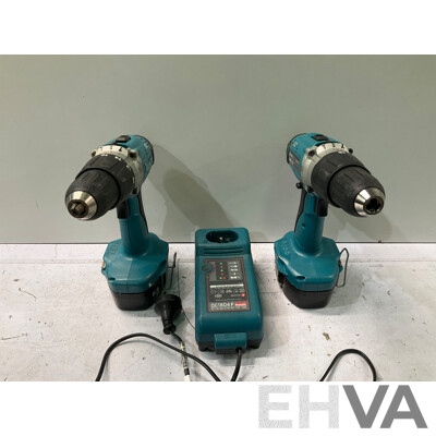MAKITA (8444D) Chuck Drill 18v (X2) W/ Charger - Lot of 3 - Total ORP $564.99