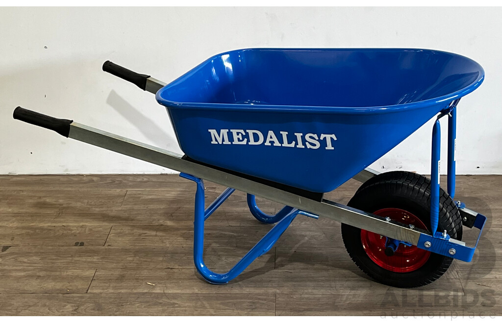 MEDALIST 100-Litre Builders Steel Tray Wheelbarrow - ORP $399.00