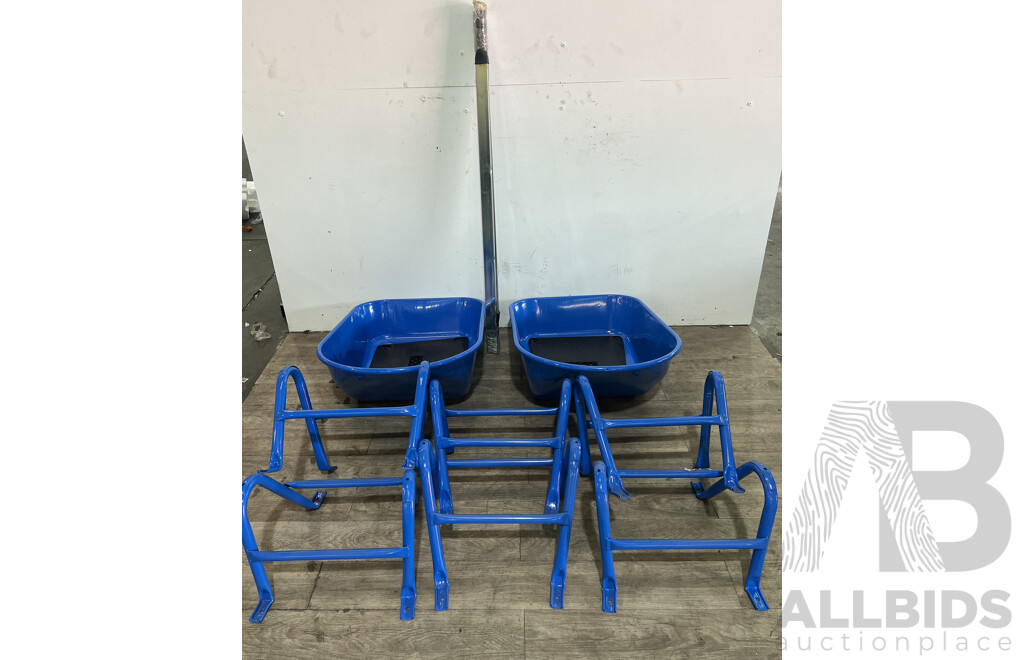 SPARES and REPAIRS MEDALIST 100-Litre Builders Steel Tray Wheelbarrow - Approximate ORP $700.00